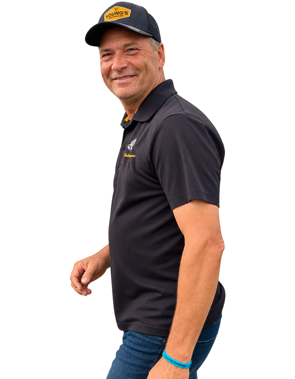 Marty Welch, wearing his cap and dark polo shirt